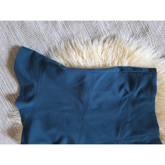 Loft Ann Taylor Seamed Flippy Mini Short Dark Blue Skirt 6 Fit & Flare Stretch - Picture 4 of 8